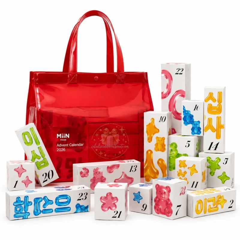 Calendrier de l'Avent Miin Cosmetics 2026 K Beauty soins du visage et du corps , spoiler, contenu, code promo, unboxing