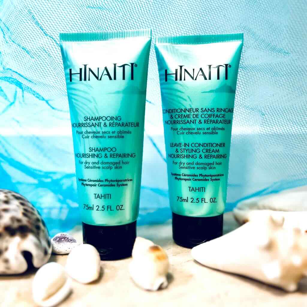 Test et avis soins capillaires Hinaïti : shampooing, conditionneur sans rinçage, composition, engagement Fenua Love Polynésie française.